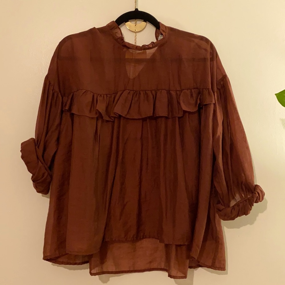 Amazing Burgundy Zara Boho Blouse